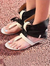 Load image into Gallery viewer, Summer Open Toe Bandage Flat Sandals Shoes