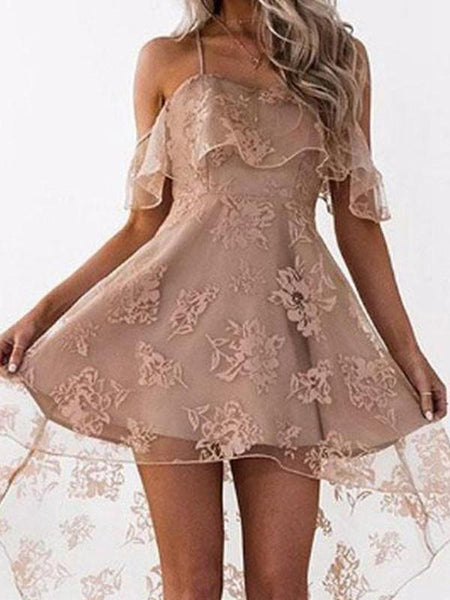Sexy Spaghetti Strap Lace Dress