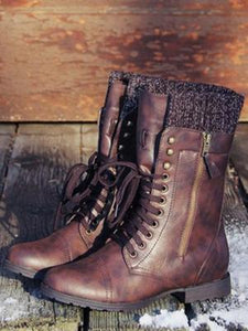 Women Vintage Mid Calf Boots