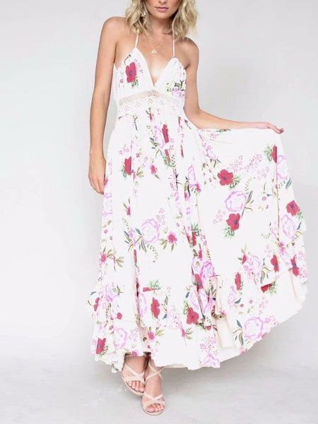 Floral Spaghetti Strap Bohemia Maxi Dress
