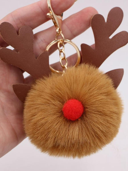 New Christmas Elk Keychain Bag Plush Pendant Accessories