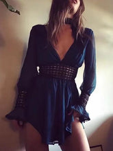 Load image into Gallery viewer, Autumn Long Sleeve Backless Beach Mini Dress