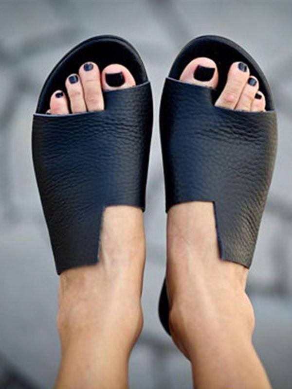 Retro Fashion Clip Toe Open Toe Flat Sandals Shoes