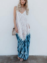 Load image into Gallery viewer, Bohemian Print V-Neck Sling Backless Maxi Dress