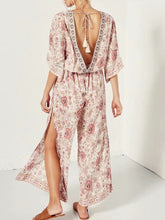 Load image into Gallery viewer, Print V Neck Bohemia Split Jumpsuit Romper