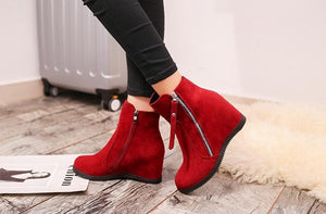 Autumn And Winter Fashion New Products Internal Increase Medium Tube Matte Flat Bottom Boots