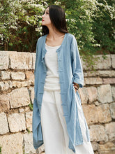 Load image into Gallery viewer, Linen Cotton Solid Color Vintage Outwear Cardigan