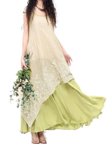 Summer Sleeveless Irregular Loose Maxi Dress