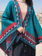 Load image into Gallery viewer, Retro Style Vintage Pattern Bohemian Tassel Shawl Cape