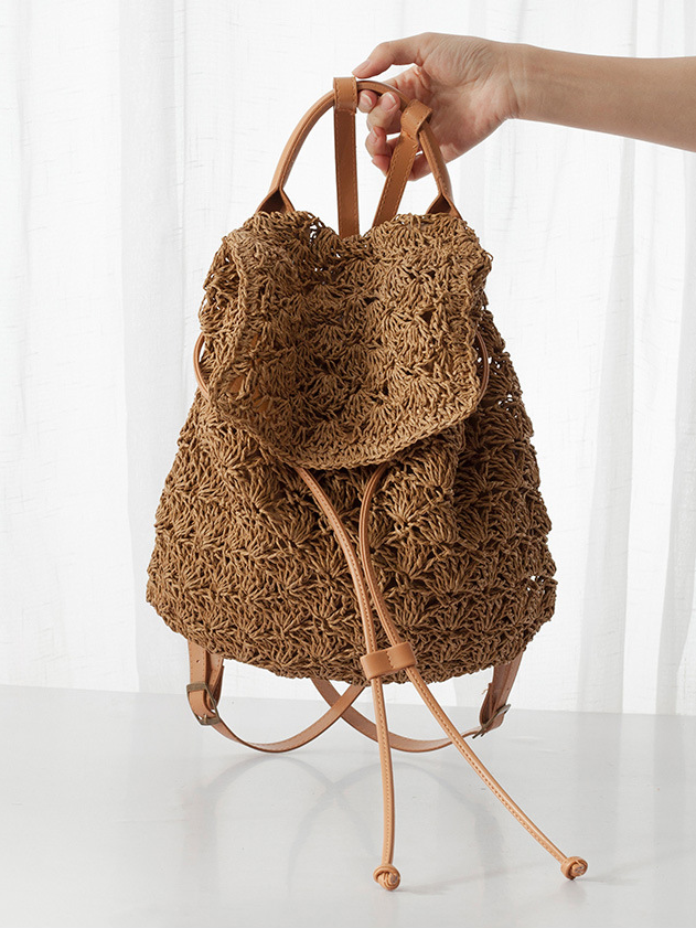 Women Simple Woven Beach Bag