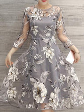Load image into Gallery viewer, Fashion See Through Floral Casual Dress