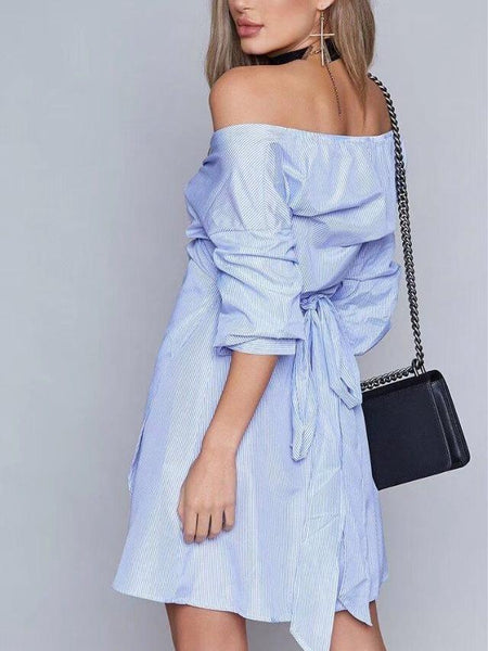 Stripe Irregular Mini Dress