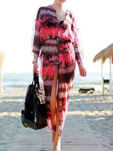 Load image into Gallery viewer, Long Sleeves V-neck Bohemia Maxi Beach Dress