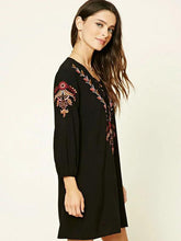 Load image into Gallery viewer, Fashion Inwrought Floral-Print Lace-up V Neck Bohemia Beach Dress