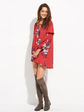 Load image into Gallery viewer, Chiffon Bohemia Floral Puff Sleeves V-neck Mini Dress