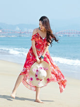 Load image into Gallery viewer, Beautiful Spaghetti-neck Floral Beach Maxi Dress
