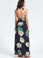 Load image into Gallery viewer, Bohemia Floral Halterneck Backless Sleeveless Maxi Dress