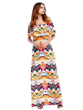Load image into Gallery viewer, Bohemia Printed Falbala Off-the-shoulder Maxi Dress