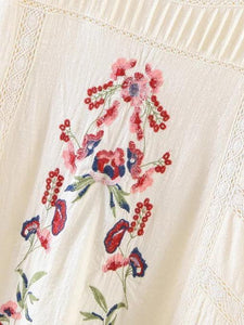 Split-joint Embroidered Mini Dress