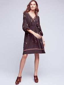 Bohemia Embroidered Loose Mini Dress