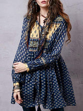Load image into Gallery viewer, Split-joint Printed Shirt Mini Bohemia Dress