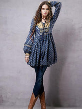 Load image into Gallery viewer, Split-joint Printed Shirt Mini Bohemia Dress