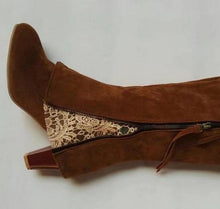 Load image into Gallery viewer, Zipper Tassels High Heels Boots Shoe