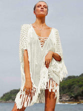 Load image into Gallery viewer, Knitting Tasseled Cover-Ups Swimwear