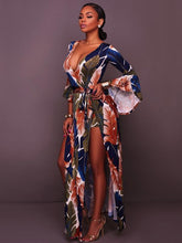 Load image into Gallery viewer, Deep V-neck Split-side Maxi Dress