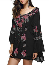 Load image into Gallery viewer, Bohemia Embroidered Tasseled Mini Dress