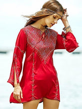 Load image into Gallery viewer, Embroidered Bohemia Mini Dress