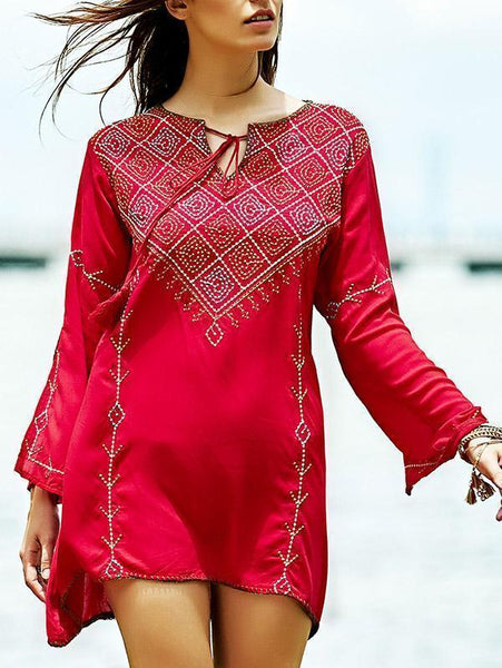 Embroidered Bohemia Mini Dress