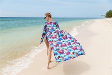 Load image into Gallery viewer, 2018 Summer Printed Long Sleeve Cover Up One Shoulder Swimsuit Two Pieces Set