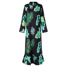 Load image into Gallery viewer, Summer Dress Women Long Maxi Dress Vintage Floral Printed Long Sleeve Loose Beach Sundress Plus Size Casual Vestidos