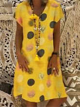 Load image into Gallery viewer, Fashion Multicolor Polka Dot V-neck Spliced Midi Dress