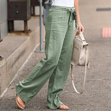 Load image into Gallery viewer, Women Pants Fashion Linen Cotton Solid Elastic Waist Trousers Female Plus Size Ankle-length Trousers Summer Casual Pants