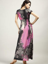 Load image into Gallery viewer, Beautiful Bohemia Floral Short Sleeve V Neck Maxi Dress