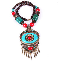 Load image into Gallery viewer, Tibetan floral tassel necklace