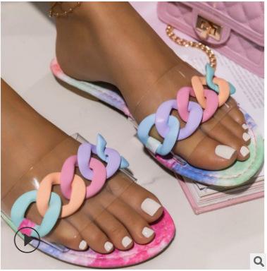 Large Size Women's Shoes Candy Color Sweet Wind Cool Slippers