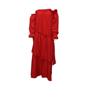 FD106 Early Autumn 2021 New Pop-up Dress Irregular Off-the-shoulder Shoulder Skirt
