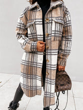 Load image into Gallery viewer, Plaid print woolen coat