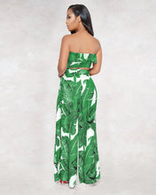 Load image into Gallery viewer, SEXY PRINTING STRAPLESS FLOUNCE TOP WIDE-LEG TROUSERS SUIT