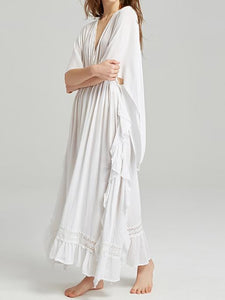BOHO DEEP-V HIGH-WAISTED BACKLESS LONG DRESS