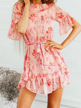 Load image into Gallery viewer, Chiffon Printed Summer Beach Mini Dress