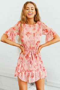 Chiffon Printed Summer Beach Mini Dress