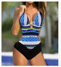 Load image into Gallery viewer, Bohemian Floral Beach Sexy One piece Swimsuit Bikini