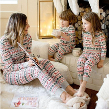 Load image into Gallery viewer, Fashion Round Neck Button Special Christmas Print Jumpsuit Matching Outfit