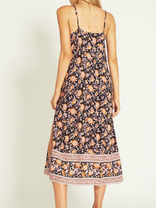 Bohemian Printed Suspender Dress Maxi Dress