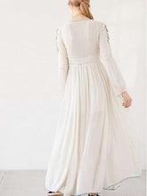 Load image into Gallery viewer, Bohemia Inwrought Long Sleeve V Neck Side Split Beach Long Dress