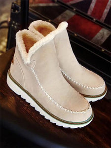 Casual Winter Solid Color Warm Snow Boots Shoes